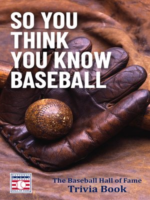 cover image of So You Think You Know Baseball